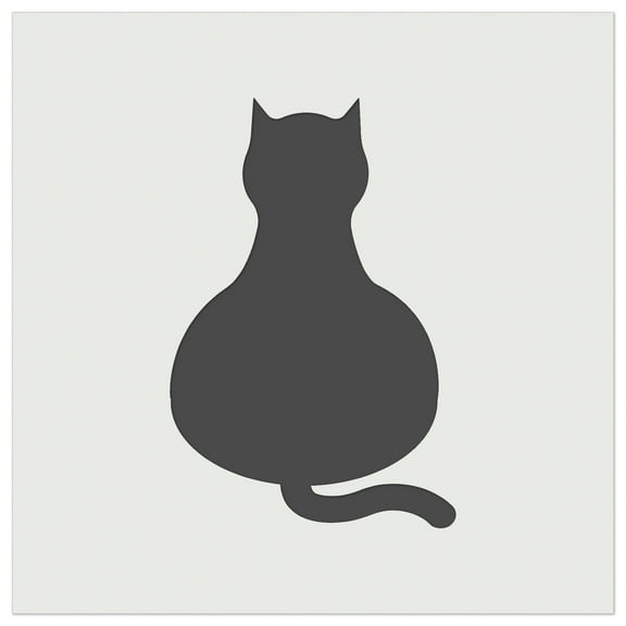 Cat Sitting Back Solid DIY Cookie Wall Craft Stencil - 4.5 Inch