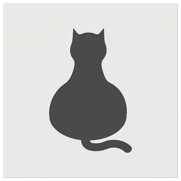 Cat Sitting Back Solid DIY Cookie Wall Craft Stencil - 7.0 Inch