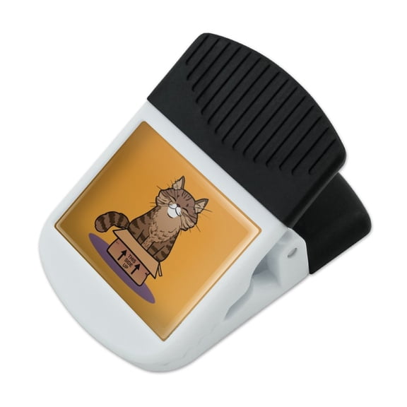 Cat Sitting in Box Refrigerator Fridge Magnet Magnetic Hanging Hook Note Snack Clip