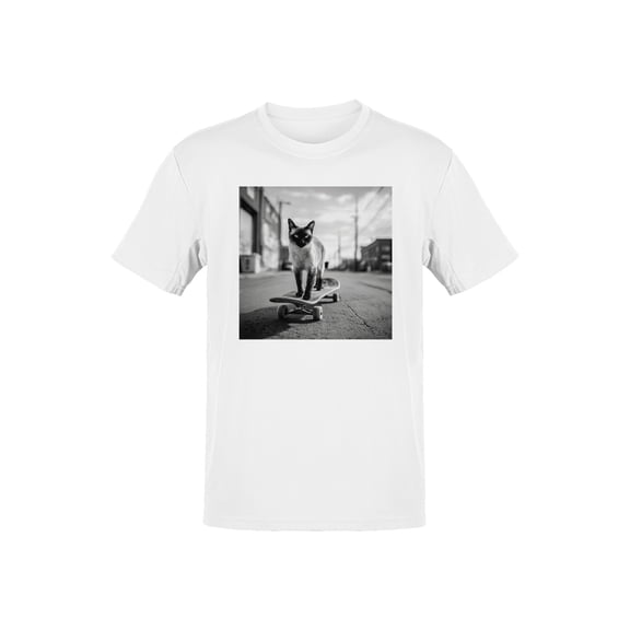 Cat Skater in Urban Landscape Men's T-shirt