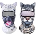 thumbnail image 1 of Cat Ski Mask, Breathable Cat Balaclava, Dog Balaclava, Halloween Hat, Cute Full Face Mask Animal Ski Mask for Hiking Riding, 1 of 8