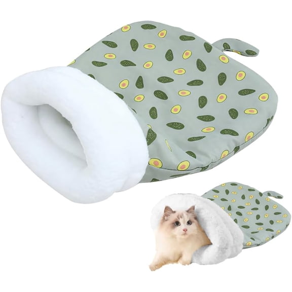 Cat Sleeping Bag, Cozy Plush Pet Sleeping Pouch, Washable Winter Bed for Indoor Cats, Kittens and Small Dogs