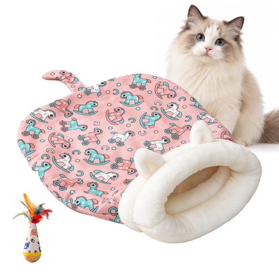 Cat Sleeping Bag For Indoor Cats, Cozy Burrow Style Cat Bed, Soft Plush Lining, Wide 9.06 Inch Entry, Cute Burrow Design For Indoor Kitties