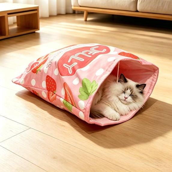 Cat Sleeping Bag Potato Chip Bag Design Semi Enclosed Cat Cave Bed Soft ...