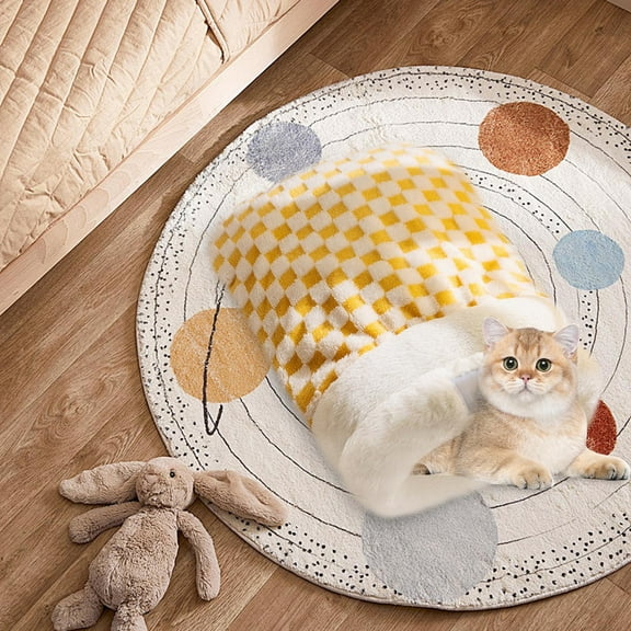 Cat Sleeping Bag - Self-Warming Plush Cat Bed Cave for Indoor Cats & Small Dogs - 360° Snuggle Sack with Soft , Winter Pet Bed, Cozy Tunnel Hideaway, Machine Washable