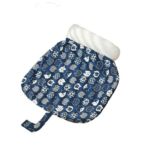Cat Sleeping Bag Semi Enclosed Cat Nest With Removable Washable Mat Japanese Style Soft Comfortable For Kittens Black Cloth