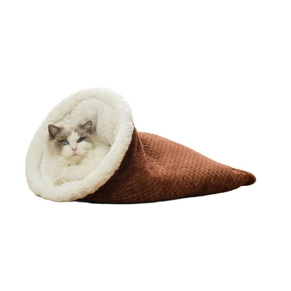 Cat Sleeping Bag,Soft Comfortable Cats Winter Sleeping Bag Cave Bed, 2025 Fluffy Cat Winter Nest Cave Bed, 360 Warm Semienclosed Soft Plush Pet Sleep Bags for Dog Puppy Kitten