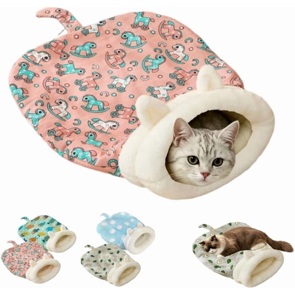 Cat Sleeping Bag for Indoor Cats, Cozy Cat Sleeping Bag Pet Snuggle Sack, Soft Burrow Bed for Sleeping, Resting & Play