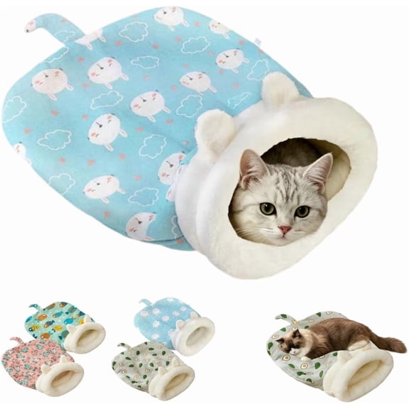 Cat Sleeping Bag for Indoor Cats, Cozy Cat Sleeping Bag Pet Snuggle Sack, Soft Burrow Bed for Sleeping, Resting & Play