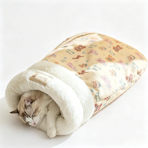 Cat Sleeping Bag for Indoor Cats, Cozy Cat Sleeping Bag, Soft Flannel