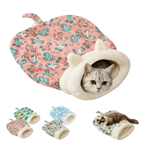 Cat Sleeping Bag for Indoor Cats, Pet Snuggle Sack Plush Cave Burrow Nest for Kitten Puppy Up to 13lb