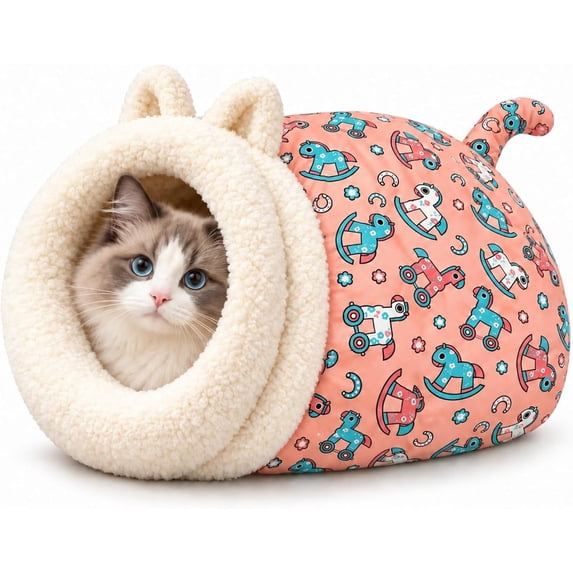 Cat Sleeping Bag for Indoor Cats, Plush Cat Sack Bed with Cozy Cave ...