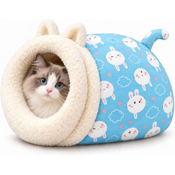 Cat Sleeping Bag for Indoor Cats, Plush Cat Sack Bed with Cozy Cave ...