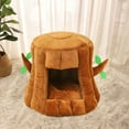 thumbnail image 1 of Cat Sleeping Bed Cushion Dog Bed for Rabbit Medium Large Cats Doggy Brown, 1 of 8