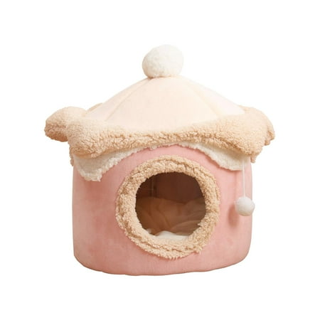Cat Sleeping Bed House Semi Enclosed Bed for Small Dogs Medium Cats 50cmx50cm