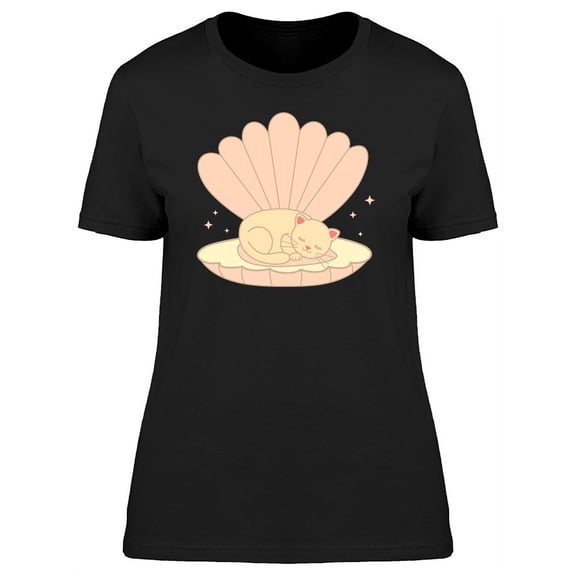 Cat Sleeping In A Shell T-Shirt Women -Image by Shutterstock, Female Large