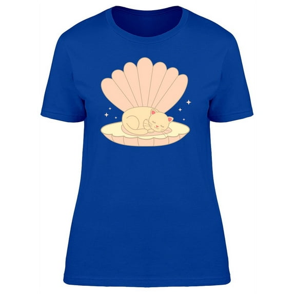 Cat Sleeping In A Shell T-Shirt Women -Image by Shutterstock, Female Large