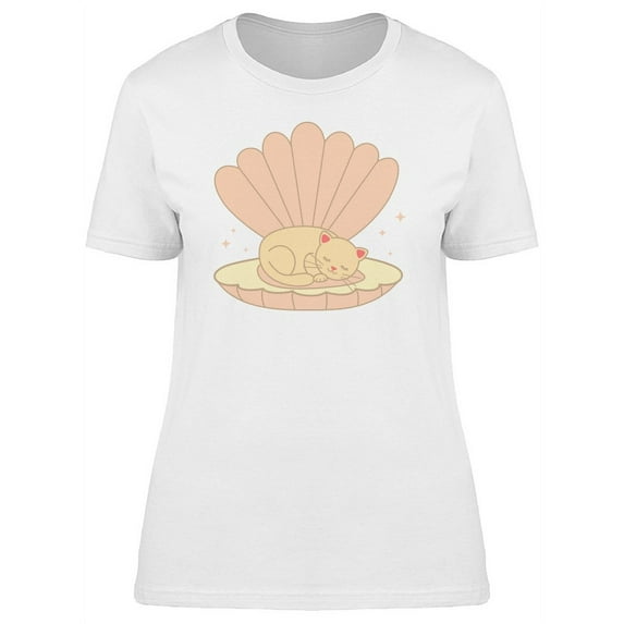 Cat Sleeping In A Shell T-Shirt Women -Image by Shutterstock, Female Medium