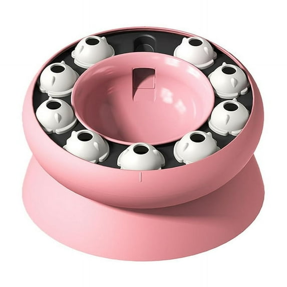 Cat Slow Feeder,Cat Dog Food Bowls,Cat Puzzles Feeder Rotating Slow Feeder,Food Bowls Slow Eating Cat Feeder-Pink
