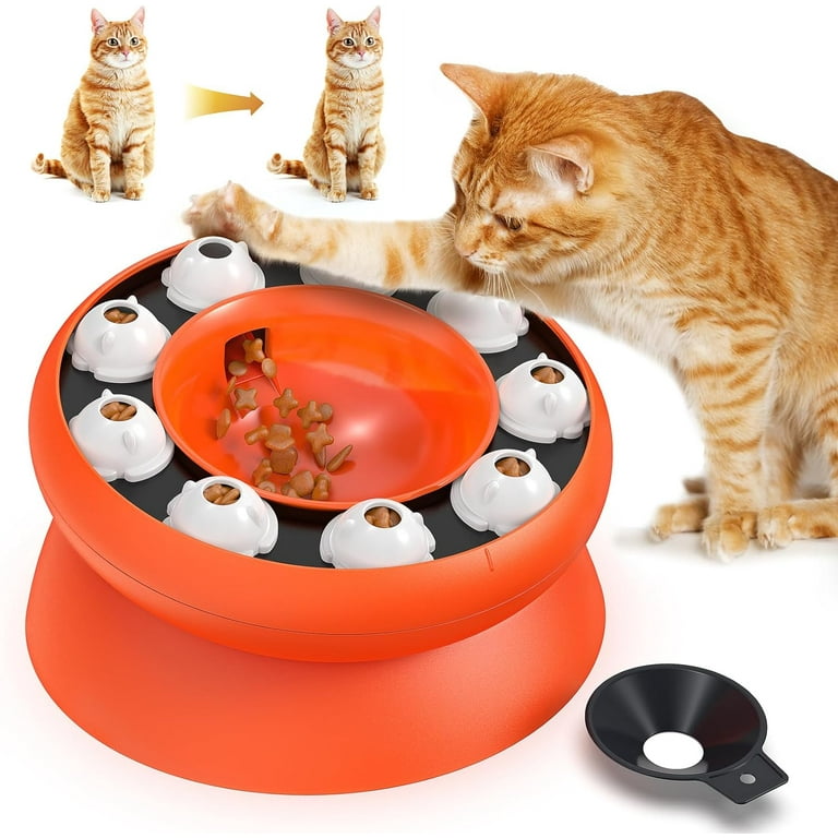 Slanted Feeding Dish for Kittens, Interactive Cat Slow Feeder
