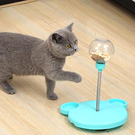 Cat Slow Feeder Toy, IQ Training Ball ,Bite Resistant Interactive Non Slip Dispenser for Kitty Accessories , Catnip Ball