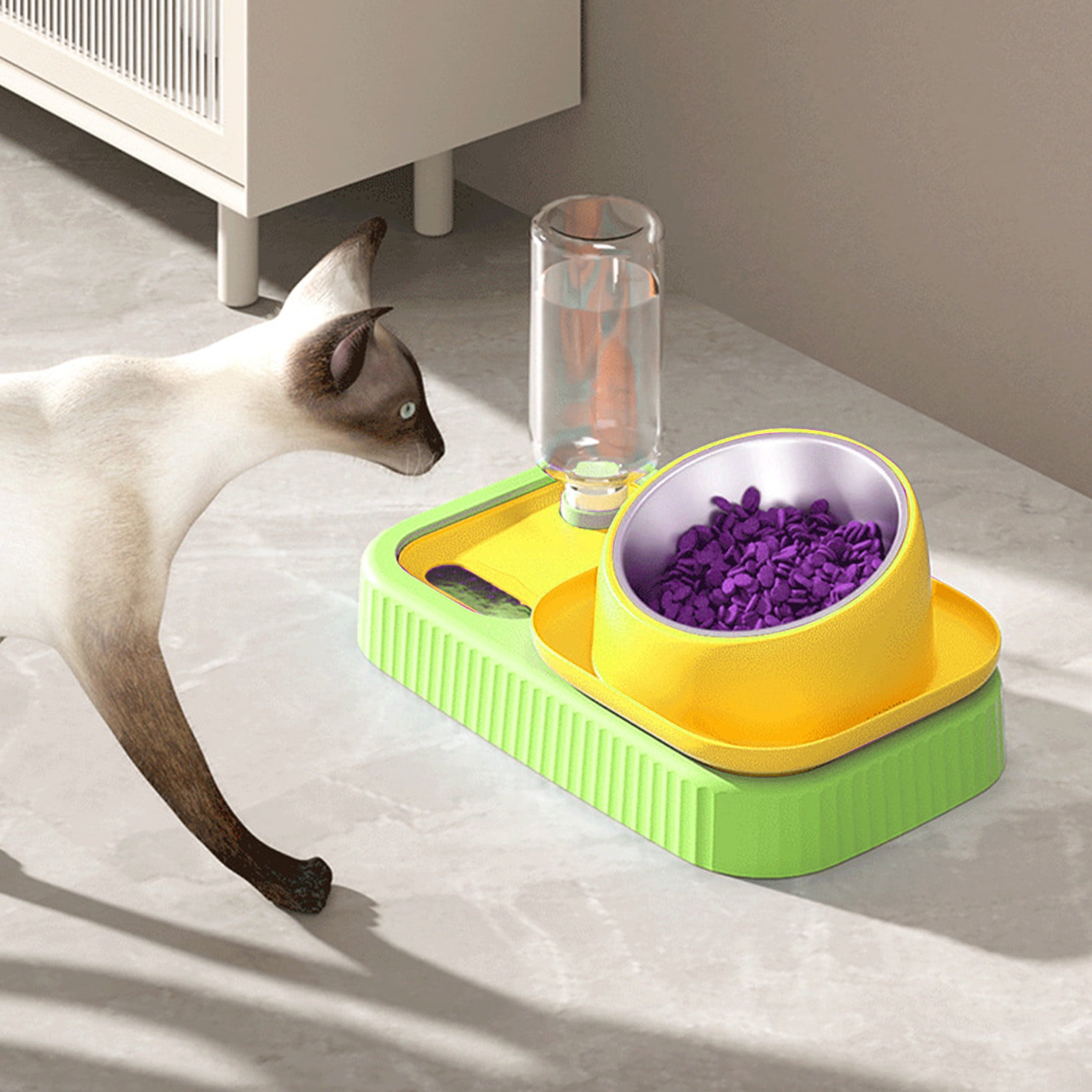Cat Slow Feeder Wet Food,Pet Food and Water Bowl Set Cat Wet Food Bowl,Indoor Cats Food Bowls Food Bowl,Cat Food Plates Kitty Food Bowls