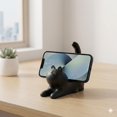 thumbnail image 1 of Cat Smartphone Stand for Desk, Cute Kawaii Phone Holder Book Weight Desktop Ornaments Accessories for Cat Lovers Black, 1 of 6
