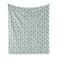 thumbnail image 1 of Cat Soft Flannel Fleece Blanket, Cartoon Kittens Saying Hello and Meow in Speech Bubbles with Flowers Hearts and Clouds, Cozy Plush for Indoor and Outdoor Use, 70" x 90", Multicolor, by Ambesonne, 1 of 6