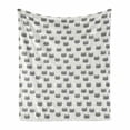 thumbnail image 1 of Cat Soft Flannel Fleece Blanket, Hipster Cats with Glasses Sleeping Stars Geometric Kitty Baby Animals Birthday, Cozy Plush for Indoor and Outdoor Use, 50" x 70", Grey White Yellow, by Ambesonne, 1 of 6