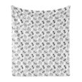thumbnail image 1 of Cat Soft Flannel Fleece Throw Blanket, Cartoon Kittens with Glasses Sketch Print on Plain Background, Cozy Plush for Indoor and Outdoor Use, 50" x 60", Black White, by Ambesonne, 1 of 6