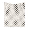 thumbnail image 1 of Cat Soft Flannel Fleece Throw Blanket, Classical Checkered Pattern with Cat Kitty Dog Paws Footprints Geometrical Design, Cozy Plush for Indoor and Outdoor Use, 60" x 80", Cream Black, by Ambesonne, 1 of 5