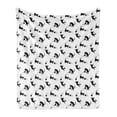 thumbnail image 1 of Cat Soft Flannel Fleece Throw Blanket, Domestic Animals Chasing After Yarn Balls Jumping Playful Kitties Feline Fun, Cozy Plush for Indoor and Outdoor Use, 60" x 80", Black White, by Ambesonne, 1 of 6