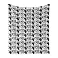 thumbnail image 1 of Cat Soft Flannel Fleece Throw Blanket, Monochrome Pattern with Hand Drawn Style Animal Characters Different Mascots, Cozy Plush for Indoor and Outdoor Use, 60" x 80", Black White, by Ambesonne, 1 of 6