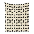 thumbnail image 1 of Cat Soft Flannel Fleece Throw Blanket, Young Black Kitties Sneaking on and Saying Hi and Playful Domestic Pets, Cozy Plush for Indoor and Outdoor Use, 70" x 90", Ivory Black Ruby, by Ambesonne, 1 of 5