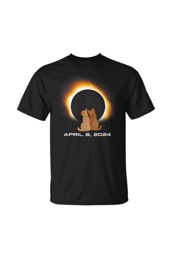 Cat Solar Eclipse 2024 Tee Funny Kitty With Glasses Totality Event Unisex Adult Cotton Astronomy Graphic Souvenir Shirt, Size S, Color Black
