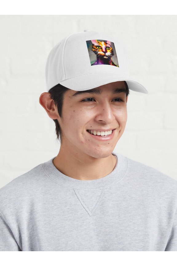 Cat Soldier 15 Baseball Cap, Helmeted Feline Trooper Number Design, Military-Inspired Hat