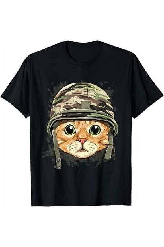 Cat Soldier Veteran Army Cat Kitten Lover T-Shirt