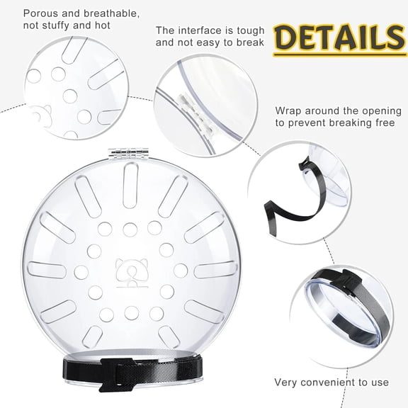 Cat Space Helmet Collar - Breathable Elizabethan Recovery E-Collar for Wound Protection, Lightweight & Flexible TPU Material, Ideal for Post-Surgery and Grooming Care