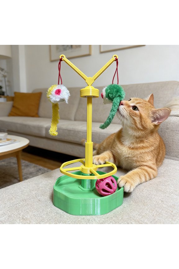 Cat Spinner Track Ball Toy,360 Rotating Interactive Toy,Washable Stable Design for Kitty Indoor Play Exercise