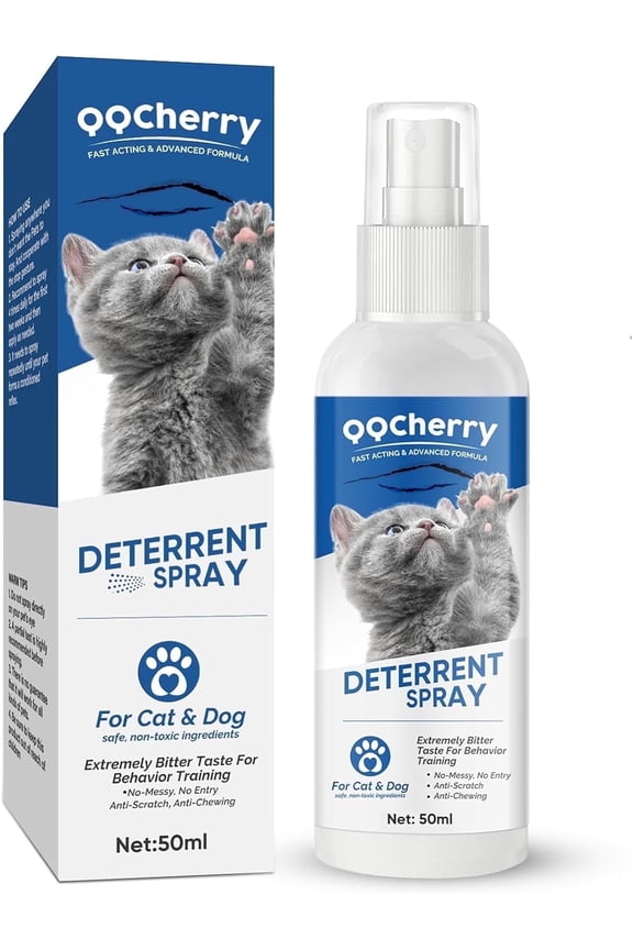 Cat Spray Deterrent, Effective Cat Scratch Furniture Protector, Safe Formula, Suitable for Cats and Dogs, Indoor & Outdoor Use, 50Ml