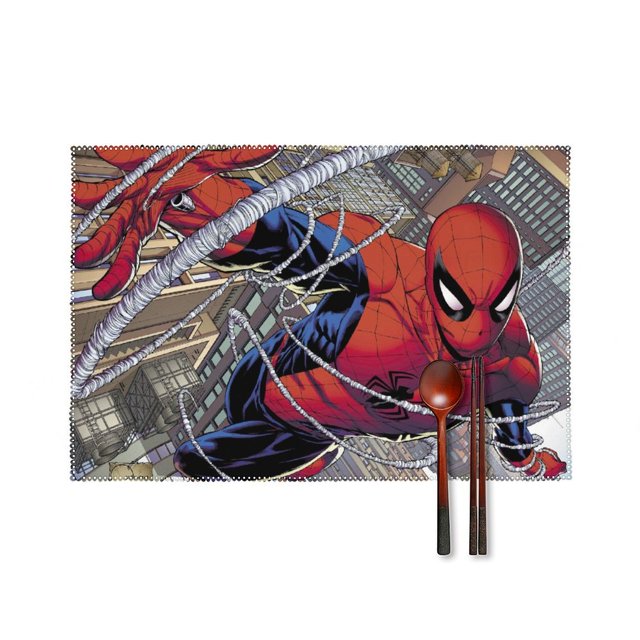 Cat Sprider Man Placemats,Cute Cartoon Patterns Table Mats Set of 6