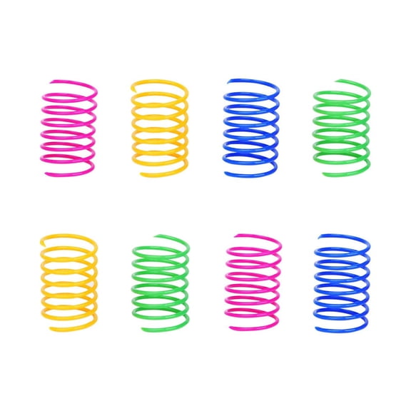 Cat Spring Toy (40 Pack), Cat Kittens Toys Plastic Coil Spiral Springs for Swatting, Biting, Hunting, and Active Healthy Play (Random Color)