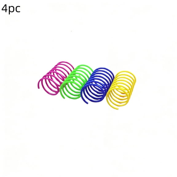 Cat Spring Toy,4Pc Colorful Cat Kicker Toys Interactive Cat Toys for Indoor Cats Swatting,Biting,Hunting