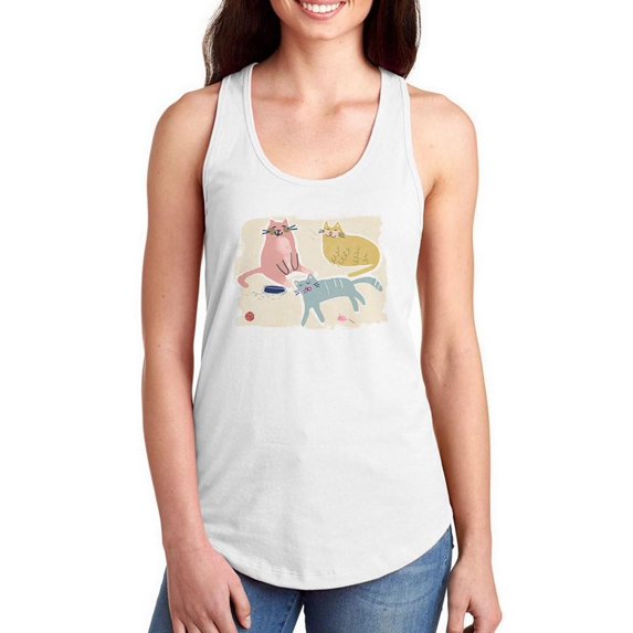 Cat Squad A Racerback Tank Women -June Erica Vess Designs, Female x-Small