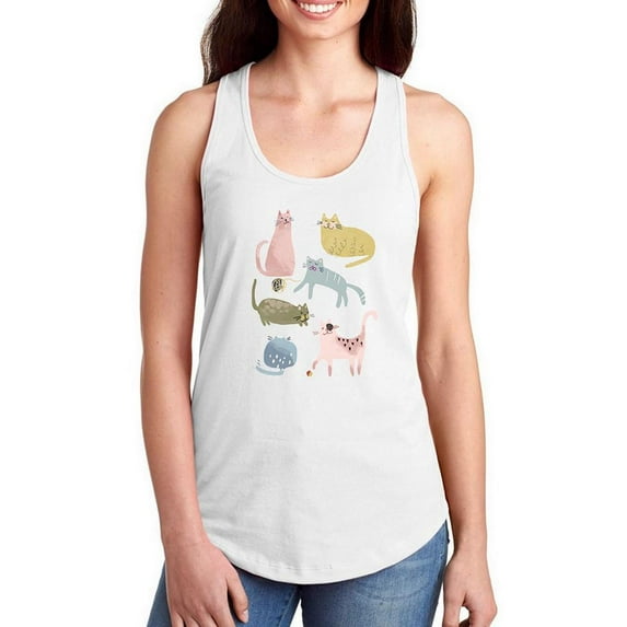 Cat Squad I Racerback Tank Women -June Erica Vess Designs, Female Small