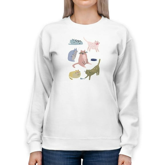 Cat Squad Ii Sweatshirt Women -June Erica Vess Designs, Female 5X-Large