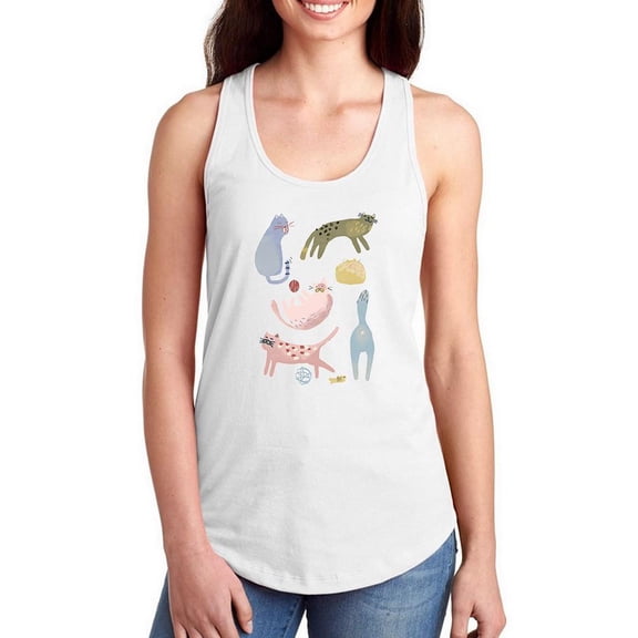 Cat Squad Iii Racerback Tank Women -June Erica Vess Designs, Female Medium
