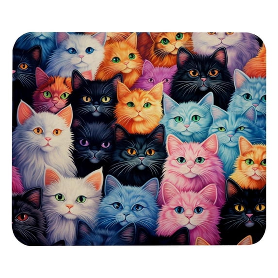 Cat Square Desk Mat Gaming Mouse Pad, 8.3x9.8 Inch Non-Slip Rubber Bottom Printed Design - Suitable for Office and Gaming