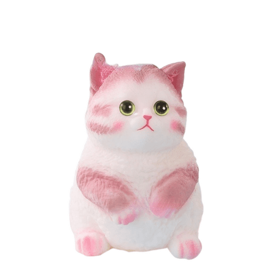 Cat Squishies Squeeze Toys, Chubby Cat Squeeze Toys,Cat Taba Squishy Toys, Soft Cat Squishies Stress Balls Toys for Anxiety&Relaxation(Pink)
