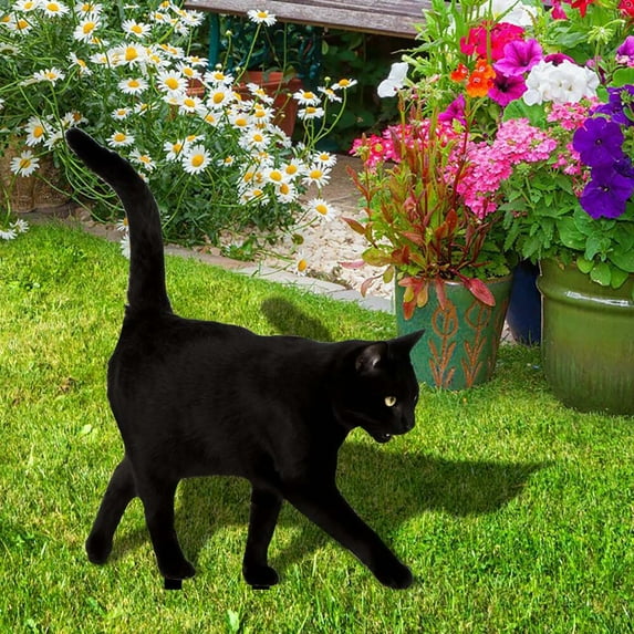 Cat Stakes Garden Art Decor Outdoor Black Cat Silhouette Yard and Lawn Garden Stakes Decorative Weather Resistance Steel Cat Garden Statue Decor for Cat Lovers Gifts